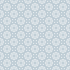 Seamless pattern. Vector abstract simple design. White flower elements on a light grey background. Modern minimal illustration perfect for backdrop graphic design, textiles, print, packing, etc.