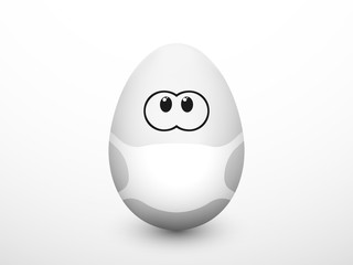 Easter egg in medical face mask on white background. Vector illustration
