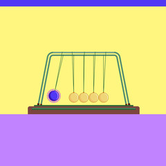 Newton's cradle coronavirus vector banner blog post illustration web banner concept