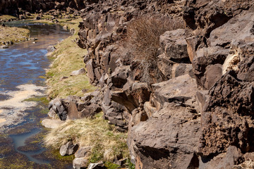 a narrow river in the steppe