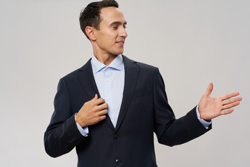 businessman showing thumbs up