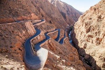 serpentine road in the dades gorge