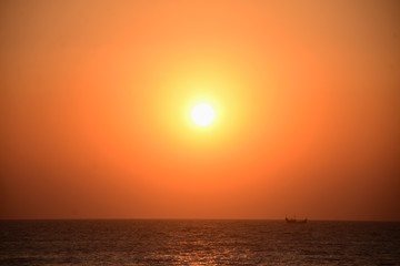 sunset in the sea