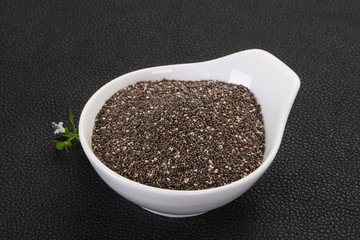 Dietary Chia seeds in the bowl