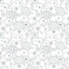 Floral pattern based on the embroidered flowers of oriental shawl