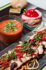 Roast Turkey with Gazpacho and Trifle