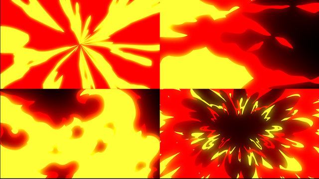 Extreme Glowing Cartoon Fire Transitions