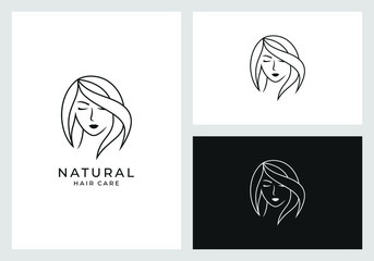 salon, hairstylist, beauty, haircut logo design premium vector