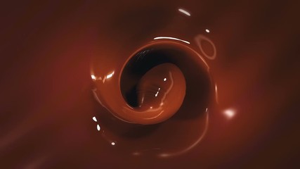 Liquid chocolate background in slow motion in 4K