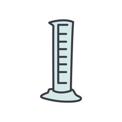 measuring cylinder icon, flat style