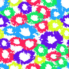 Dry brushes seamless pattern. Minimalistic creative trend abstract. Cheerful colors, spring or summer seasons. Kids simple background. Vector design for cover, print, textile or wrapp paper.