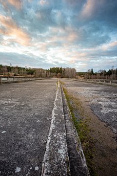 Photo of historical building of undone Hitler's bridge called Borovsky most