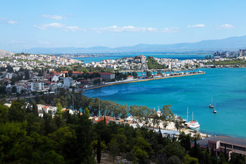 Fototapeta na wymiar Chalkis in Euboea / Greece. View from Karababa castle. 