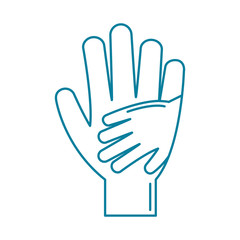 happy friendship day celebration hands together support line style icon