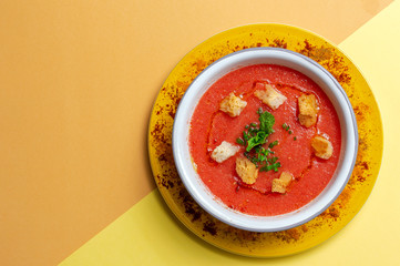 Homemade Tomato Soup on white Background