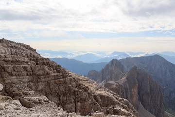 Fototapeta na wymiar Mountain alps panorama in Brenta Dolomites, Italy