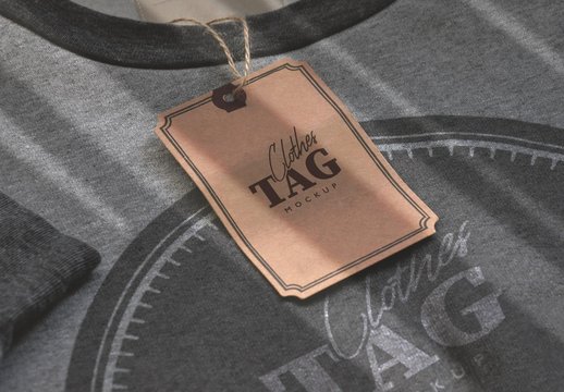 Clothes Tag on Sweatshirt Mockup