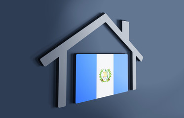 Fototapeta na wymiar San Marino is my home. 3D illustration that represents a house with the flag of the country inside, suggesting the love for the native country.