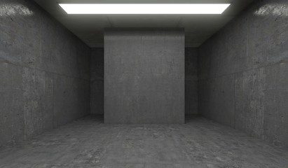 3D Rendering - Illustration abstract background, Empty Space White Glow, Elegant Hall Concrete Underground Showroom Garage futuristic Sci-Fi