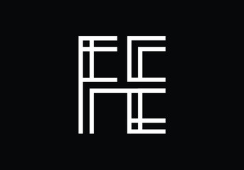 Initial Monogram Letter FE Logo Design Vector Template. FE Letter Logo Design