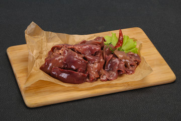 Raw chicken liver ready for cooking