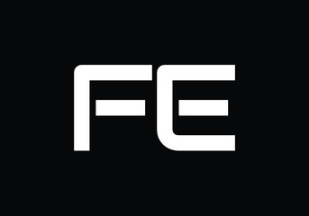 Initial Monogram Letter FE Logo Design Vector Template. FE Letter Logo Design