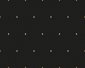 Seamless pattern Dark gold texture. Chevron background. Striped hexagonal mesh. Linear graphic design. - 338534731
