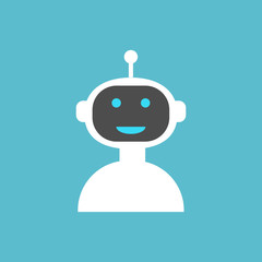 Bot icon on blue background Vector illustration
