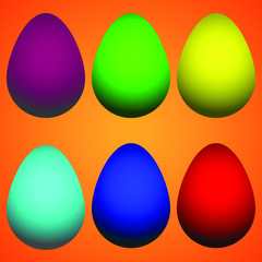 Frosted Easter eggs in different colors with patterns.