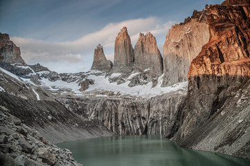 View of the Torres del Paine in Chile