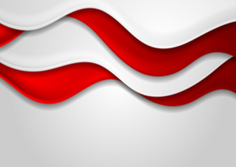 Red grey smooth wavy abstract corporate background. Vector concept illustration