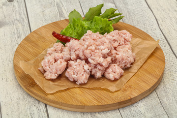 Homemade pork minced meat for cooking