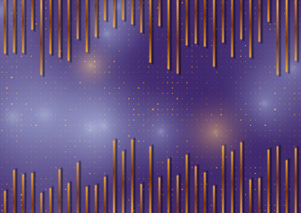 Abstract violet tech background with bronze stripes. Vector design