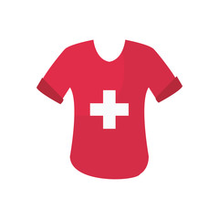 Obraz premium charity donations concept, tshirt with medical cross icon, flat style