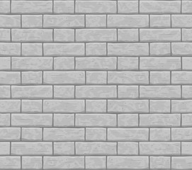 Brick wall seamless pattern background. Gray, light cartoon brick wall vector texture pattern illustration. Horizontal old seamless grey brick texture background.