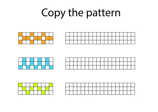 Copy the pattern - vector worksheet for children scaled for A4 print