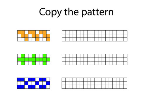 Copy the pattern - vector worksheet for children scaled for A4 print