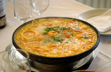 Gastronomy. Shrimp muqueca, delicious cuisine from northeastern Brazil