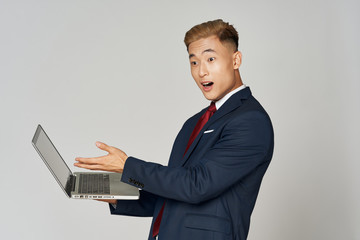 businessman working on laptop