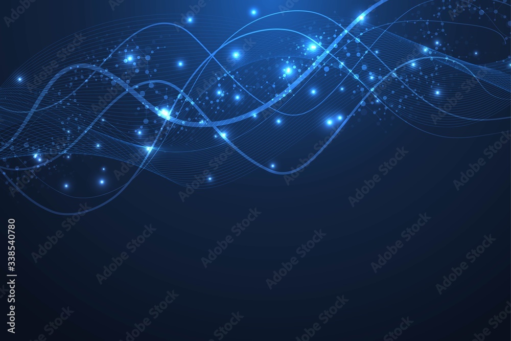 Wall mural big data visualization background. modern futuristic virtual abstract background. science network pa