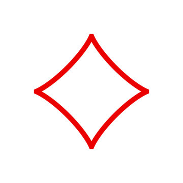 recommend clip art: Poker playing card suit red Diamonds outline shape single icon. Diamonds suit deck of playing cards used for ace in Las Vegas casino. Single icon illustration isolated on white. Drawing pic for tattoo