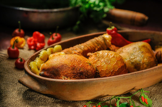 Typical food from northeastern Brazil, the buchada de bode is made with goat viscera