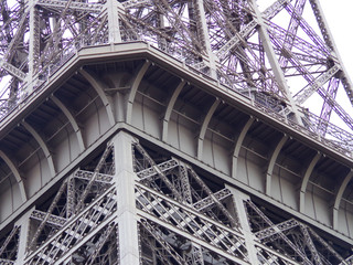 
Fragment of the Eiffel Tower, Paris, France, deserted, no tourists, self-isolation, quarantine, stay at home