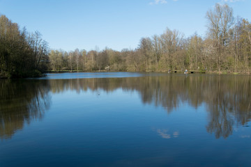 Fototapeta na wymiar Idyllischer Teich am Stadtrand von Bünde in Ostwestfalen.