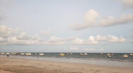 Fototapeta premium férias no paraíso de águas cristalinas, mar, praia, areia, coqueiros, 