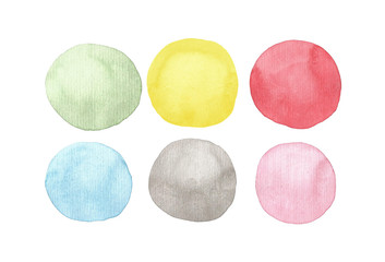 Set of watercolor multicolored circles. Elements for design.