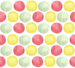 Set of watercolor multicolored circles. seamless pattern. Elements for design.