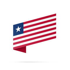 Liberia flag state symbol isolated on background national banner. Greeting card National Independence Day of the republic of Liberia. Illustration banner with realistic state flag.
