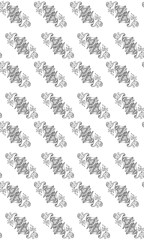 Stylish white  floral kalamkari ornament pattern on black background. Vector surface design for fabric, apparel textile, book, interior, wallpaper