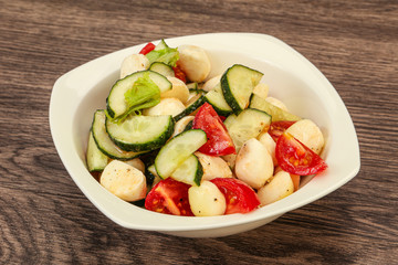 Salad with vegetables and mozzarlla